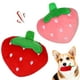 thumbnail image 1 of 2 uds juguetes de peluche chirriantes para perros, juguetes suaves con forma de fresa para masticar perros, juguetes suaves para limpieza de dentición de cachorros, 1 of 8