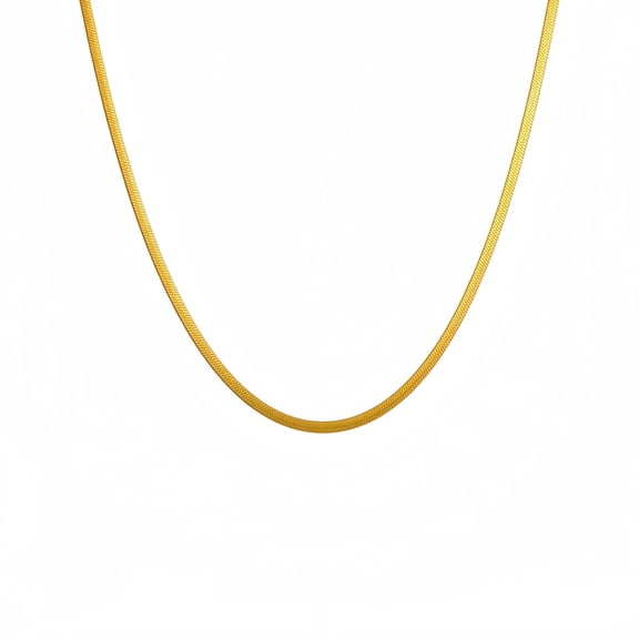 Gold Chain Necklace Collection Italian - 10K Real Solid Yellow Gold Filled Herringbone/Snake Chain Necklaces for Women and Men, 7mm and 24"