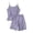 Purple, variant on Girls Clothes Summer 2 Piece Outfit Set Pink Sleeveless Camisole Top and Shorts Kids Fashion Clothing Sets 13-14 Years