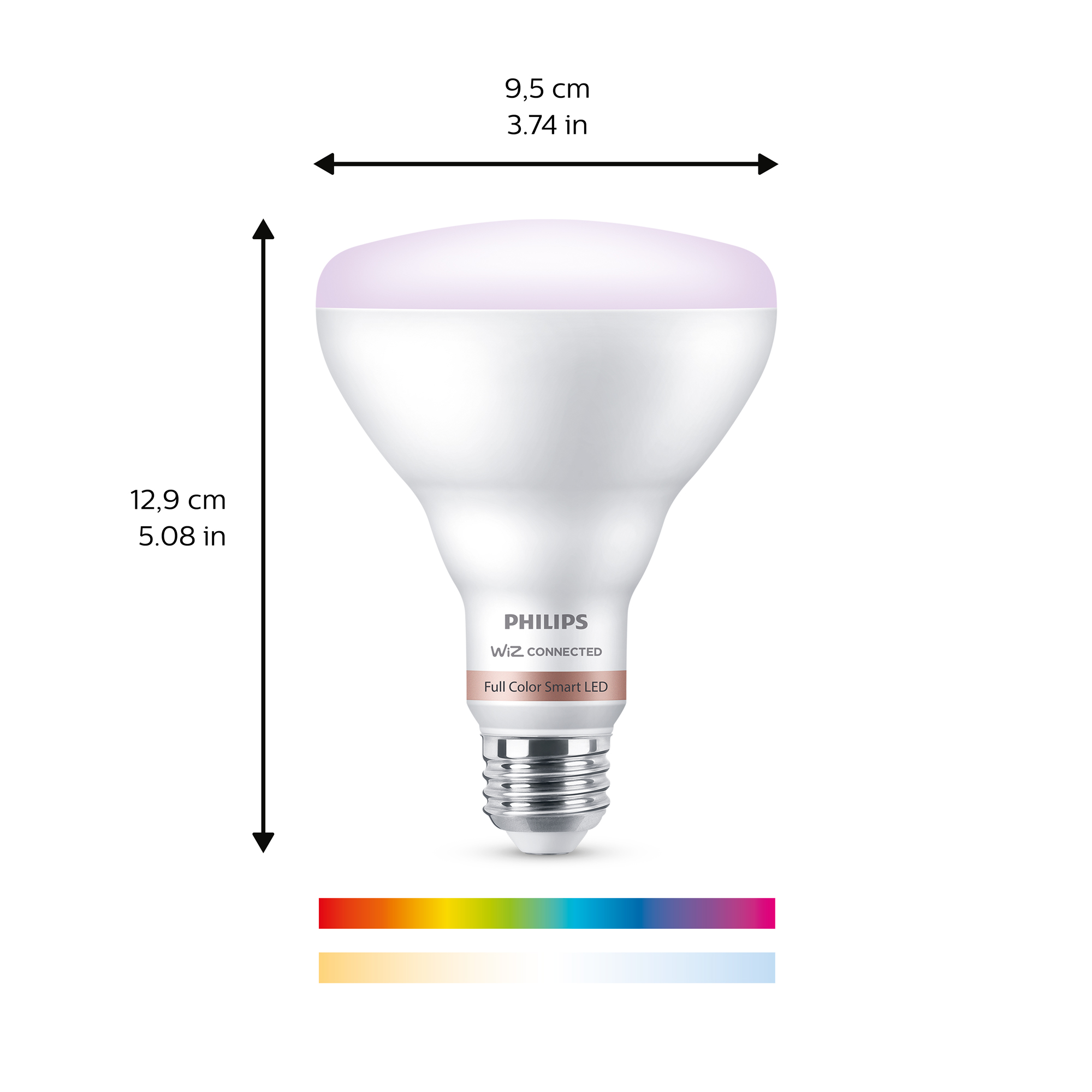 Philips Smart LED 65-Watt BR30 Floodlight Light Bulb, Color & Tunable White, Dimmable, E26 (4-Pack)