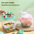 thumbnail image 4 of Visland Lunch Box Convenient Cleaning Portable Good Sealing Large Capacity Storing Fruit PP Material Double-layer Salad Box School Supply, 4 of 7