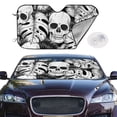thumbnail image 2 of Balery Skull and palm leaves Print Car Windshield Sun Shade,Windshield Sunshade for Car Pickup Truck SUV Accessories-Medium, 2 of 7
