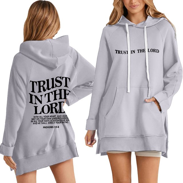 WILLBEST Vestidos Sudadera Con Capucha Informal Con Letras Estampadas Para Mujer