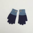 thumbnail image 2 of Xfvqtps Full Finger Gloves Touchscreen Winter Warm Gloves Knit Color Blocking Stretchy Extended Mittens for Women Navy, 2 of 4