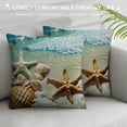 thumbnail image 3 of Chilfamy   Throw Pillow Covers Starfish and Seashell Summer Beach in Sea Water Time Caribbean Decor  Pillow Cases Home Decorative Square Pillowcases White, 3 of 5