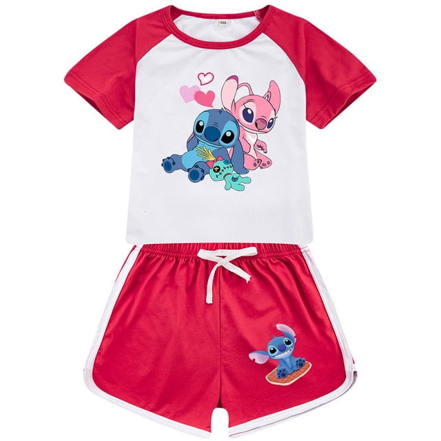 Stitch Children's Summer Short Sleeve Home Clothes Sports Suit