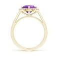 thumbnail image 2 of ANGARA Natural Floating Round 1.7 ct Amethyst Ring with Diamond Halo in 14K Yellow Gold for Women (Size-8mm) | February Birthstone, Anniversary, Jewelry Gift for Women | Natural Amethyst Ring, 2 of 8