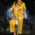 thumbnail image 2 of CQXIDFH Pajamas for Women Set Plus Size Halloween Pumpkin Print Short Sleeve Top with Long Pants Set Fall Sleepwear Soft Comfy Pj Sets, 2 of 5