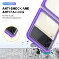 thumbnail image 6 of SaniMore for Samsung Galaxy Z Flip 4 Crystal Clear [Not Yellowing Technology] Case, Hard PC & TPU Bumpers Case with Wireless Charging Shockproof Protective Case for Samsung Z Flip 4, Purple, 6 of 7