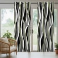 thumbnail image 3 of Outdoor Curtains for Patio Waterproof, Sage Green Stripe Windproof Pravicy Outside Porch Blackout Curtain, Grey White Geometric Modern Abstract Sun Blocking Grommets Curtains for Cabana 54"x84", 3 of 9