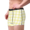 thumbnail image 4 of Naloa Lemon Yellow Checkboard Print Mens Underwear - Boxers for Men, Classic Briefs for Men, 4 of 9