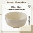 thumbnail image 6 of Set of 4 Ceramic Bowls, 4.5-inch Stackable Soup and Cereal Bowls, Microwave & Dishwasher Safe, Cream Yellow, 6 of 6