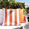 thumbnail image 4 of Homey Cozy Olivia 20-inch Stripe Fabric Outdoor Pillow in Orange, 4 of 5