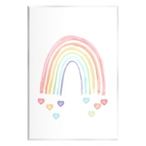 Stupell Industries Rainbow with Falling Hearts Landscape Painting Unframed Art Print Wall Art, 10 x 15