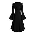 thumbnail image 7 of Halloween Womens Casual Dresses for Women Plus Size Long Sleeve Gothic Punk Style Long Robe Hooded Dress Tops, 7 of 7
