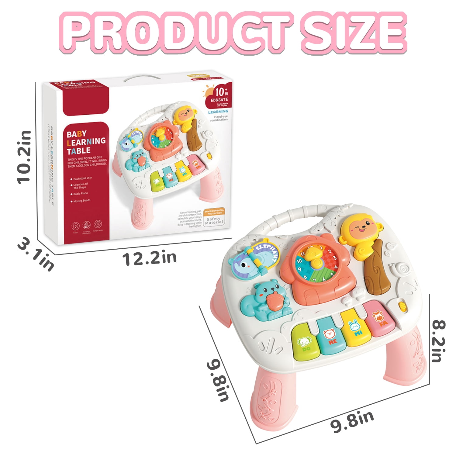 Baby Interactive Activity Table Toys,  Learning Toys for 1 2 3 Year Old Girls, Montessori Toys for 1 Year Old, Christmas Birthday Gifts for Girls