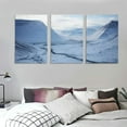 thumbnail image 3 of Nawypu  Canvas Print Pictures Wall Art Painting Aerial View of Beautiful Winter Road and Mountains During Sunset in Framed Posters Ready to Hang Home Decor Artworks 12''x16''X3 Panels, 3 of 4