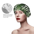 thumbnail image 4 of Easygdp Tropical Palm Leaves1 Shower Caps for Women, Double Waterproof Layers Shower Cap, Quick Drying Bath Hair Cap Reusable, 4 of 9