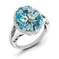 thumbnail image 2 of Primal Silver Sterling Silver Rhodium-plated Blue Topaz and Diamond Ring, 2 of 5