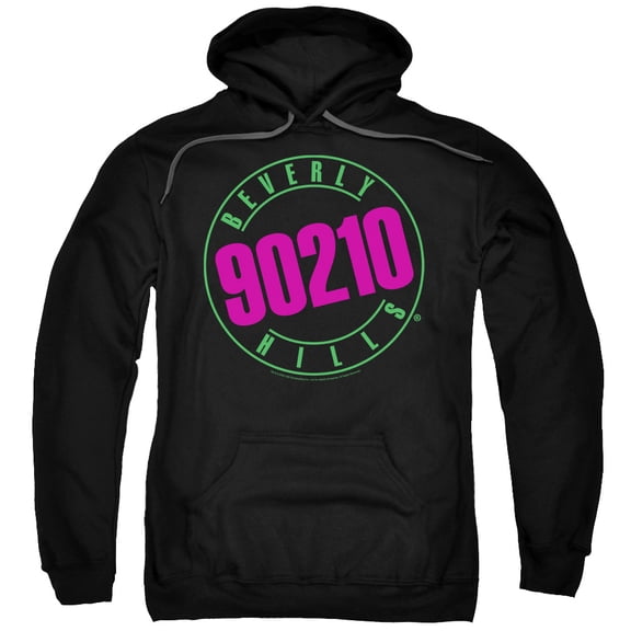 90210 Neon Adult Pullover Hoodie Sweatshirt Black