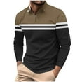 thumbnail image 2 of Royisotas Shirts for Men Long Sleeve Polo Shirt Big and Tall Striped Trendy Button Down Mens Tops, 2 of 5