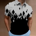 thumbnail image 2 of CHGBMOK Mens Short Sleeve Button Collared Neck Casual Shirts Summer Trendy Printed Stretch Top, 2 of 7