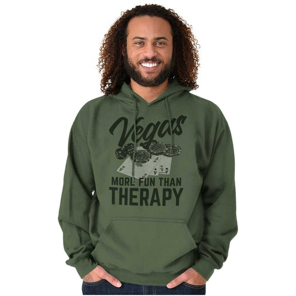 Vegas More Fun Than Therapy Funny Unisex Plus Fleece Graphic Hoodie Brisco Brands 2X