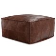 thumbnail image 2 of Sheffield Pouf table Basse en Cuir Brun Vieilli, 2 of 3
