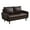 Brown, variant on Pemberly Row Faux Leather Loveseat Modern Sofa with Wooden Legs in Brown