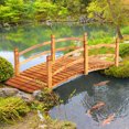 thumbnail image 2 of Outsunny 6FT Wooden Garden Bridge Classic Arc Footbridge, Orange, 2 of 10