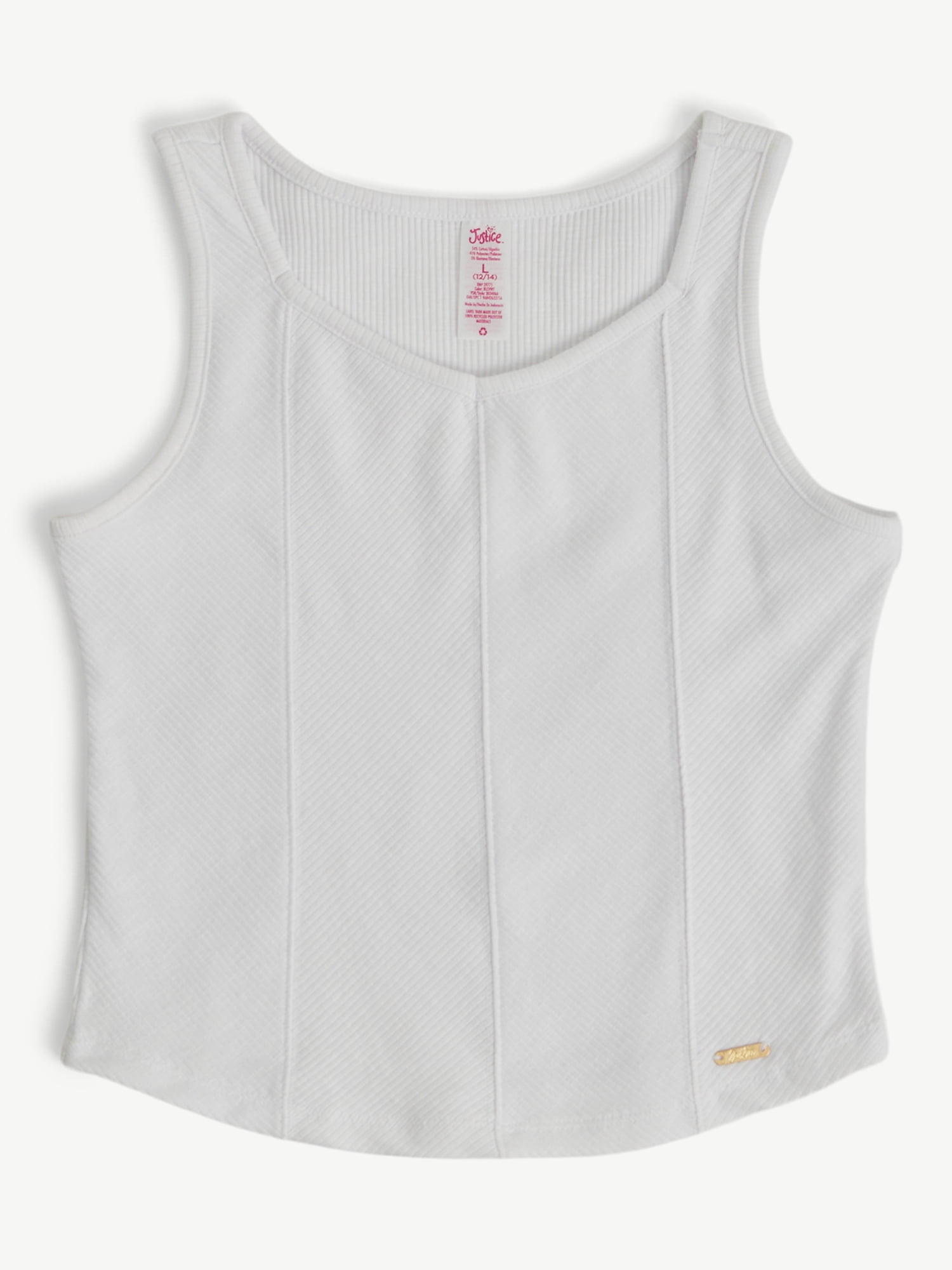 Justice Girl's Rib Tank, Sizes XS - XLP