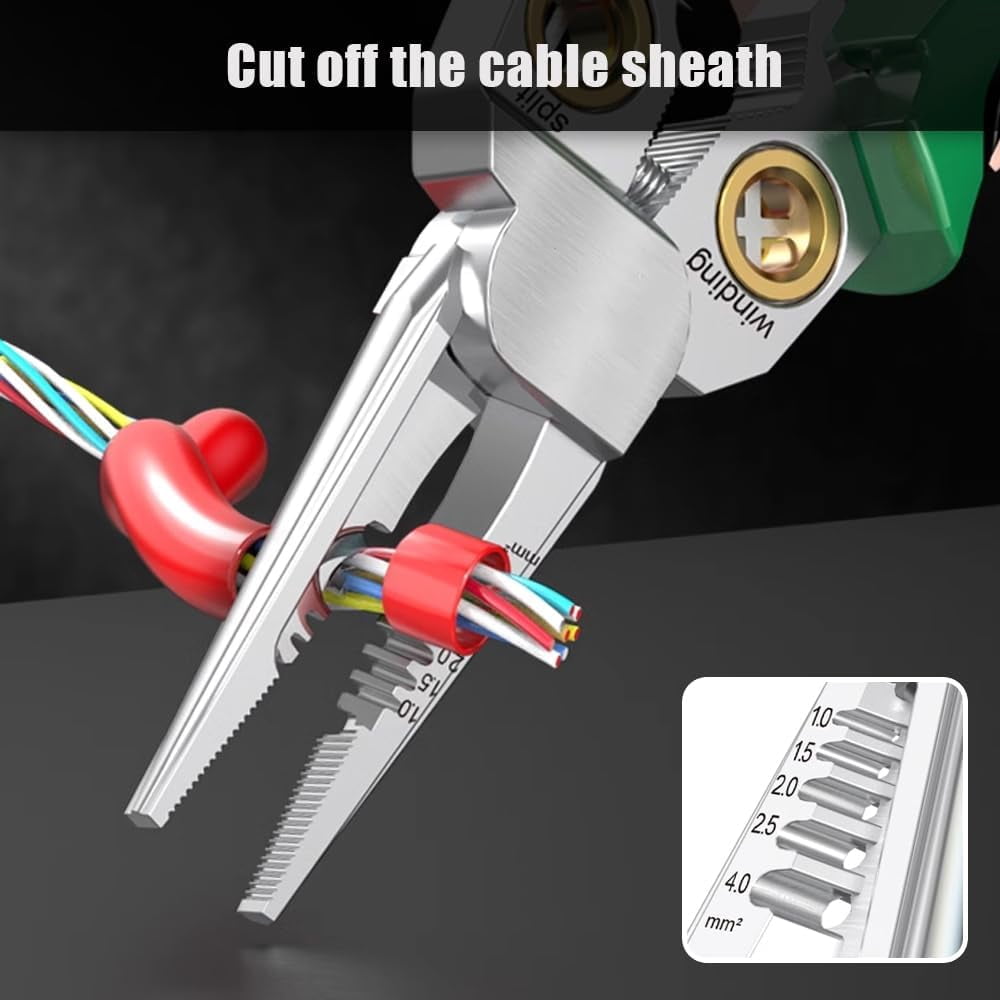 8 in 1 wire stripper with voltage tester, Electrical Wire Stripper Tool for Cutting Crimping Splitting