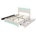 thumbnail image 3 of Upholstered Bed Frame with LED Light, 4 Drawers, Type C USB Ports and Headboard, Full Size, 3 of 8