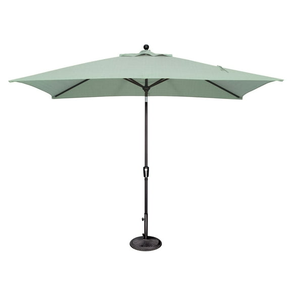 SimplyShade 10ft Outdoor Patio Rectangle Sunbrella Market Umbrella with Black Push Button Tilt, Spa