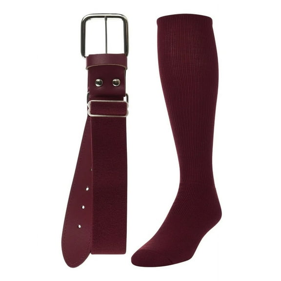 Twin City Baseball Sock & Belt Combo Maroon Large