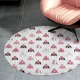 thumbnail image 4 of Horse Racing Jockey Silks Blush Pink Round Area Rugs for Bedroom Living Room, 5FT Soft Comfy Indoor Circle Carpets, Carpet Home Decor Floor Mat, 4 of 6