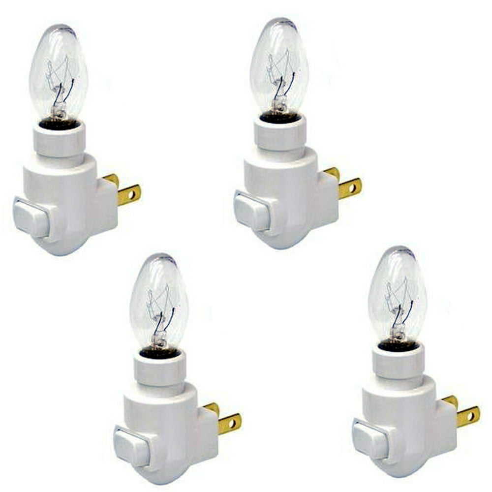 Plug In Night Light Module Includes 4 Watt Bulb, White Plastic, Great for Making Your Own