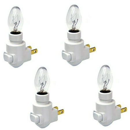 Plug In Night Light Module Includes 4 Watt Bulb White Plastic Great For Making Your Own Decorative Night Lights Pack Of 4