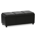 thumbnail image 2 of Simpli Home Avalon Faux Leather Storage Bench in Midnight Black, 2 of 16