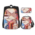 thumbnail image 1 of Easygdp Gnomes Books Tea Cups Mochila para Niños y Niñas con Set de Caja de Almuerzo y Estuche para Lápices 3 en 1, Mochila Escolar Estampada para Adolescentes, 1 of 7