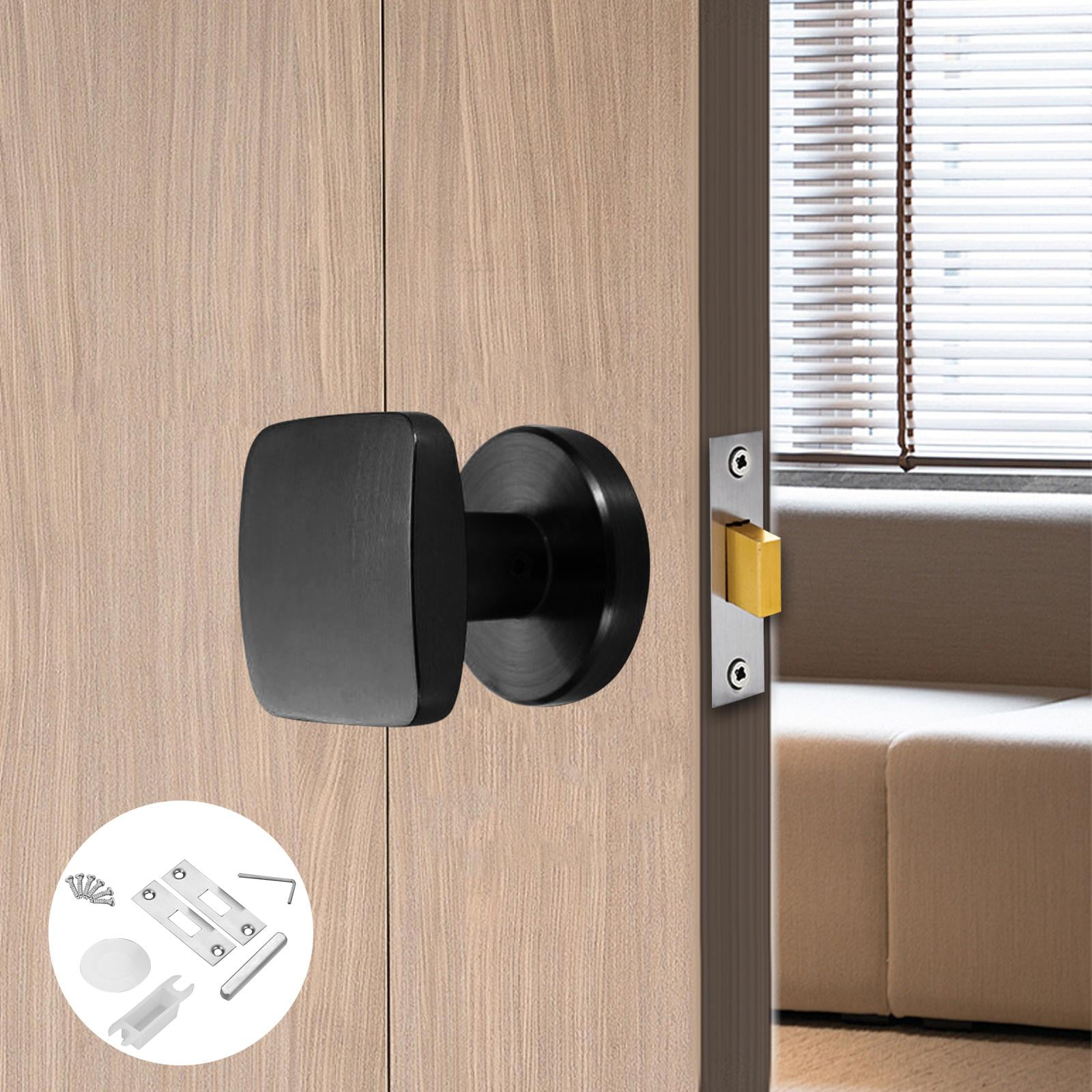 YWMJZEU Invisible Door Lock Zinc Alloy Hidden Inside Lock Keyless Interior Door Knob for black