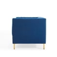 thumbnail image 3 of Tufted Loveseat Sofa, Velvet, Blue Navy, Modern Contemporary Urban Design, Living Lounge Room Hotel Lobby Hospitality, 3 of 8
