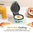 thumbnail image 6 of Heynemo 6 in 1 Mini Waffle Maker, 4” Waffle Iron with Removable Non-stick Plates, Perfect Mini Waffle Maker for Kids and Families, Light Blue, 6 of 8
