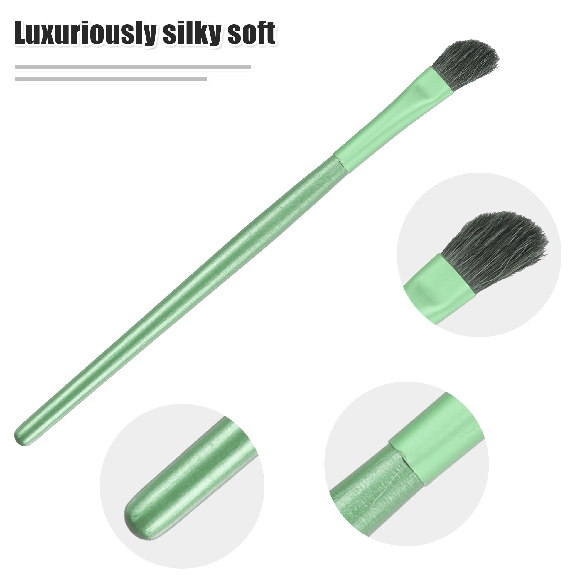 Unique Bargains 5 Pcs Makeup Brush Set for Vacation Green