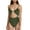 Army Green, variant on Women One Piece Swimsuits Plunge Neck Bathing Suits High Waisted Tummy Control Swimwear,Blue,S