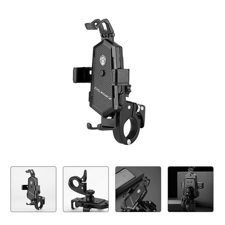 BESTYASH Bike Phone Mount for Handlebars Black Aluminum Holder Secure 1-Pack Universal Fit for Smartphones