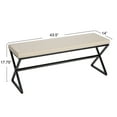 thumbnail image 2 of Household Essentials Harper Metal Bench with Boucle Upholstered Cushion, Cream and Black, 2 of 9