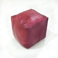 thumbnail image 5 of Square Shaped Goat Leather Handmade Eco-Friendly Dark Pink Pouf - Square Shape Pouf, 14"x14"x14", Plain Solid Pouf, Goat Leather Pouf, Recycled Foam with Fibre Fill Stuffed Pouf, Leather Seating Pouf, 5 of 8