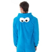Sesame Street Adult Unisex Cookie Monster Costume Sherpa One-Piece Union Suit Pajama Onesie For Men And Women