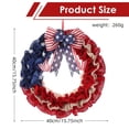 thumbnail image 3 of 4th of July Burlap Wreath - Rustic Patriotic Door Hanger with Red, White, and Blue Bow - Memorial Day and Independence Day Decor, 3 of 7